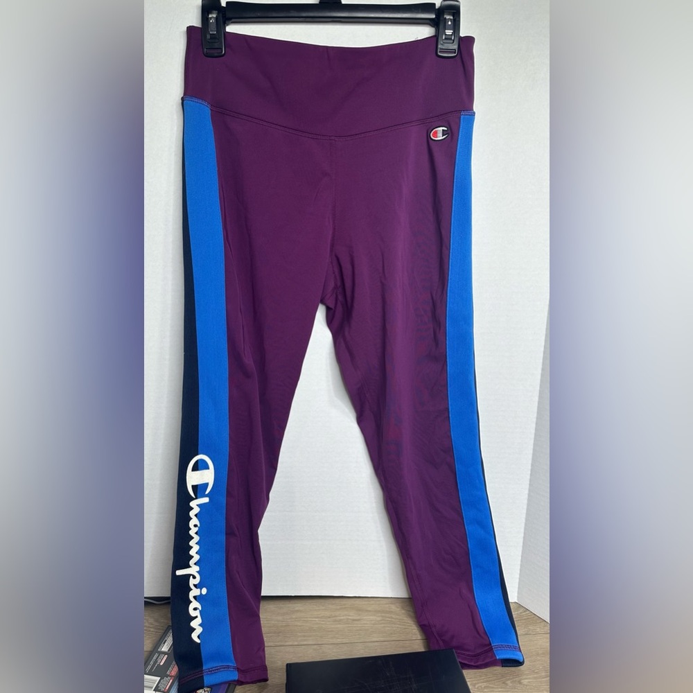 Champion Kids Leggings in Purple with Blue Stripes